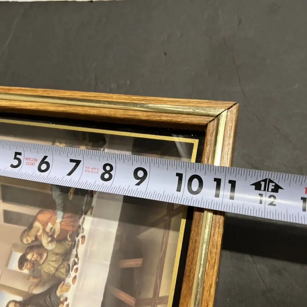 Clock Wall Hanging The Last Supper Shadow Box  Jesus Religious Vintage WORKS